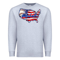 Heather Grey usa flag baseball Premium Sweatshirt - BarkalooDesign