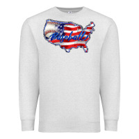 Oatmeal Heather usa flag baseball Premium Sweatshirt - BarkalooDesign