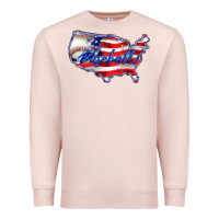Pale Pink usa flag baseball Premium Sweatshirt - BarkalooDesign
