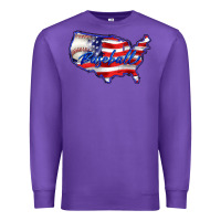 Purple usa flag baseball Premium Sweatshirt - BarkalooDesign