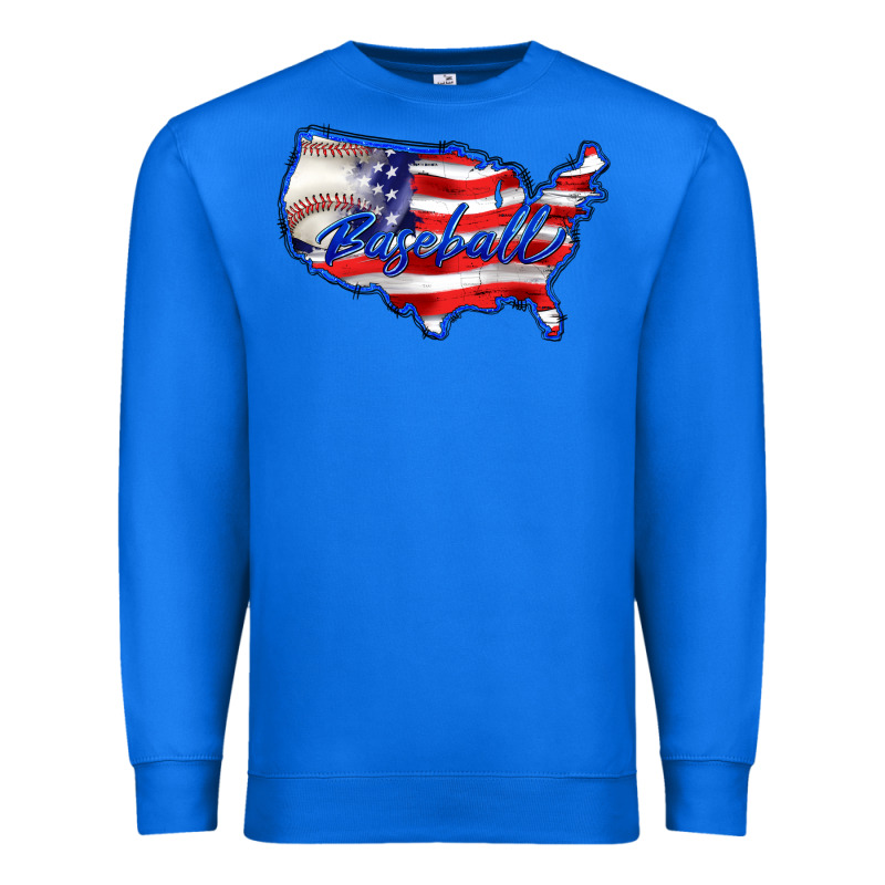 Usa Flag Baseball Premium Sweatshirt by BarkalooDesign | Teevron