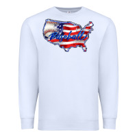 White usa flag baseball Premium Sweatshirt - BarkalooDesign