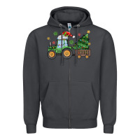 Smoke christmas tractor Zipper Hoodie - MaliasSmallBusiness