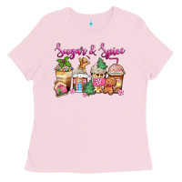 Bubblegum Pink sugar and spice pink gingerbread coffee cups Ladies Tee - Zillion Design Studio
