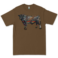 Cacao black angus bull with western patterns Premium Tee - RanaPortraitStore