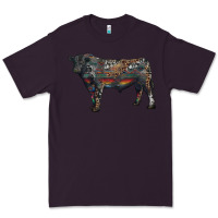 Plum black angus bull with western patterns Premium Tee - RanaPortraitStore