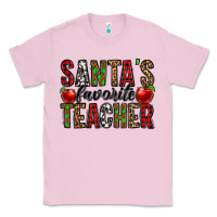 Bubblegum Pink santa's favorite teacher Classic Tee - Jasminsmagicworld