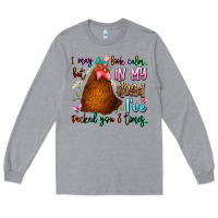 Heather Grey i may look calm but in my head ive pecked you 3 ti Long Sleeve Tee - JahusDesignShop