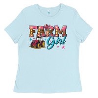 Baby Blue farm girl Ladies Tee - texasbilliewilder