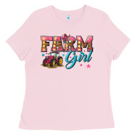 Bubblegum Pink farm girl Ladies Tee - texasbilliewilder