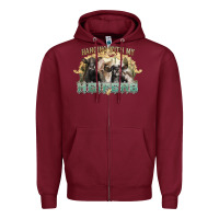 Burgundy hanging with my heifers Zipper Hoodie - NancyCooperArtShop