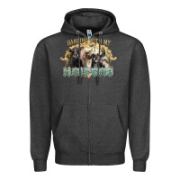 Charcoal Heather hanging with my heifers Zipper Hoodie - NancyCooperArtShop