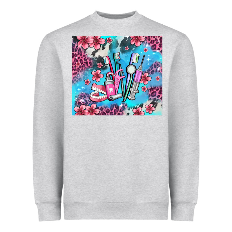 Dentist Element With Flowers Heavyweight Sweatshirt by AdoDesignShop | Teevron
