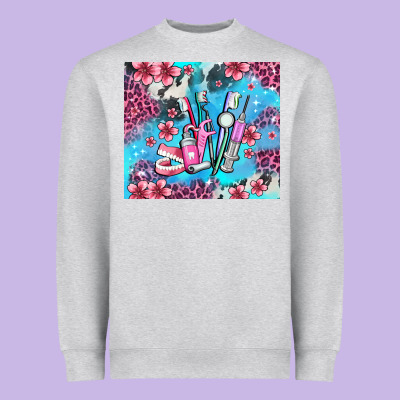 Dentist Element With Flowers Heavyweight Sweatshirt Designed By Adodesignshop