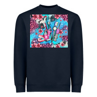 Navy dentist element with flowers Heavyweight Sweatshirt - AdoDesignShop