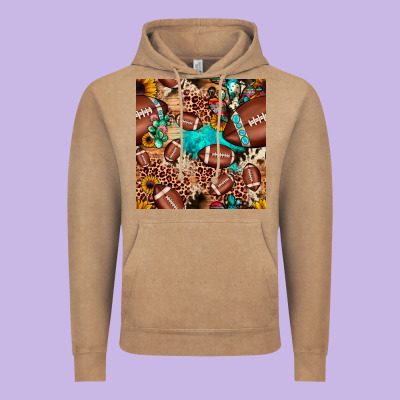 Football Cactus Sunflower Seamless Pattern Vintage Hoodie Designed By Jahusdesignshop