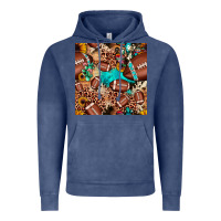 Vintage Denim football cactus sunflower seamless pattern Vintage Hoodie - JahusDesignShop