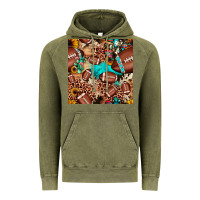 Vintage Olive football cactus sunflower seamless pattern Vintage Hoodie - JahusDesignShop
