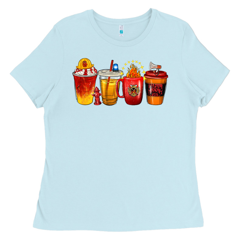 Firefighter Coffee Cups Ladies Tee by texasbilliewilder | Teevron