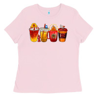 Bubblegum Pink firefighter coffee cups Ladies Tee - texasbilliewilder