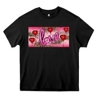 Black Valentine's Day Love Balloon Heart Balloons Heavy Core Tee - RanaPortraitStore
