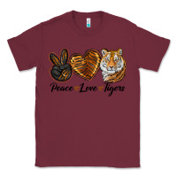 Burgundy Peace Love Tigers Classic Tee - LillyAllenDesigns