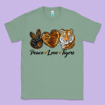 Peace Love Tigers Classic Tee Designed By Lillyallendesigns