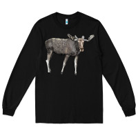 Black Moose Buck Deer Long Sleeve Tee - LillyAllenDesigns