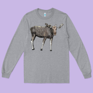 Moose Buck Deer Long Sleeve Tee Designed By Lillyallendesigns
