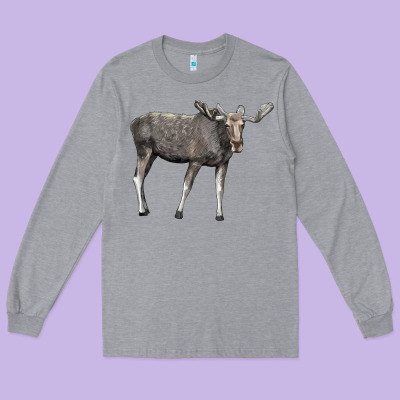 Moose Buck Deer Long Sleeve Tee Designed By Lillyallendesigns