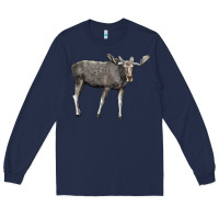 Navy Moose Buck Deer Long Sleeve Tee - LillyAllenDesigns