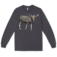 Smoke Moose Buck Deer Long Sleeve Tee - LillyAllenDesigns