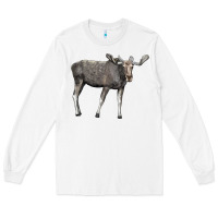 White Moose Buck Deer Long Sleeve Tee - LillyAllenDesigns