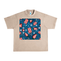 French Oak 4th uf july strawberries seamless pattern Urban Heavy Tee - BundleAndBundleShop
