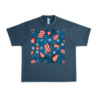 Midnight Navy 4th uf july strawberries seamless pattern Urban Heavy Tee - BundleAndBundleShop