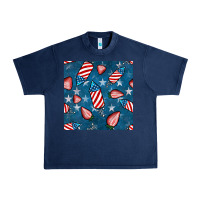 Navy 4th uf july strawberries seamless pattern Urban Heavy Tee - BundleAndBundleShop