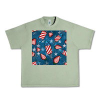 Oil Green 4th uf july strawberries seamless pattern Urban Heavy Tee - BundleAndBundleShop