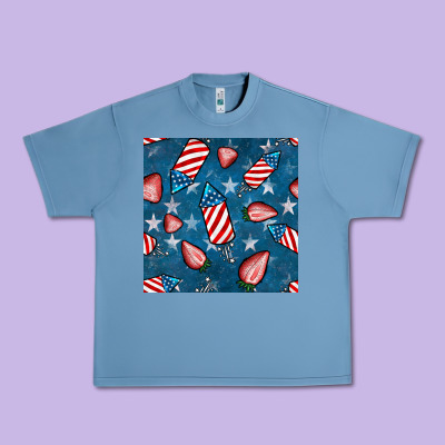 4th Uf July Strawberries Seamless Pattern Urban Heavy Tee Designed By Bundleandbundleshop