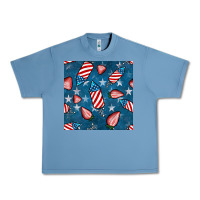 Pebble Blue 4th uf july strawberries seamless pattern Urban Heavy Tee - BundleAndBundleShop