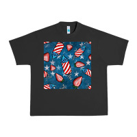 Pigment Black 4th uf july strawberries seamless pattern Urban Heavy Tee - BundleAndBundleShop