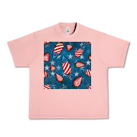 Salmon 4th uf july strawberries seamless pattern Urban Heavy Tee - BundleAndBundleShop