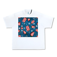 White 4th uf july strawberries seamless pattern Urban Heavy Tee - BundleAndBundleShop