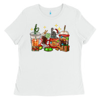 White Christmas coffee cups with French Bulldog Ladies Tee - RanaPortraitStore