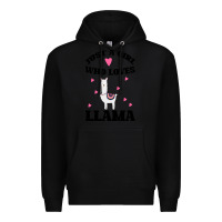 Black Llama Just A Girl Who Loves Llamas Premium Hoodie - Bettercallsaul