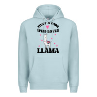 Llama Just A Girl Who Loves Llamas Premium Hoodie | Teevron