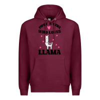 Burgundy Llama Just A Girl Who Loves Llamas Premium Hoodie - Bettercallsaul
