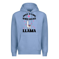 Colony Blue Llama Just A Girl Who Loves Llamas Premium Hoodie - Bettercallsaul