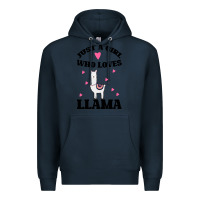 Navy Llama Just A Girl Who Loves Llamas Premium Hoodie - Bettercallsaul
