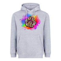 Heather Grey pride dog paw Heavyweight Hoodie - Artiststas