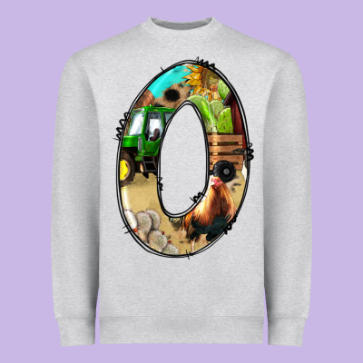 Farm Life Alphabet Numbers 0 Heavyweight Sweatshirt Designed By Bundleandbundleshop